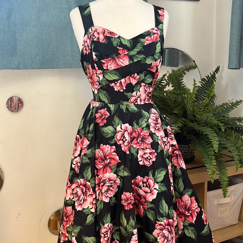 Rose Print Formal Dress